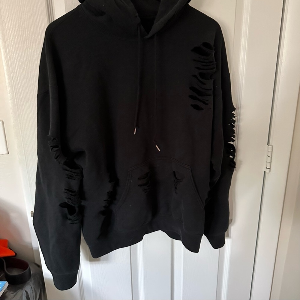 Black Distressed Hoodie